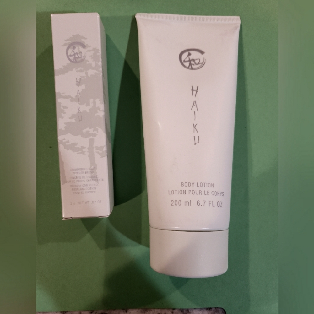 AVON Vintage HAIKU Body Lotion & Powder Brush New
